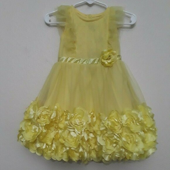 Nanette Baby Yellow Floral Kids Formal Dress - Picture 1 of 4